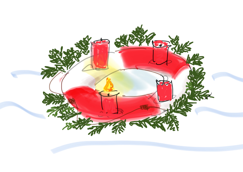 Rettungskranz für die Weihnachtszeit